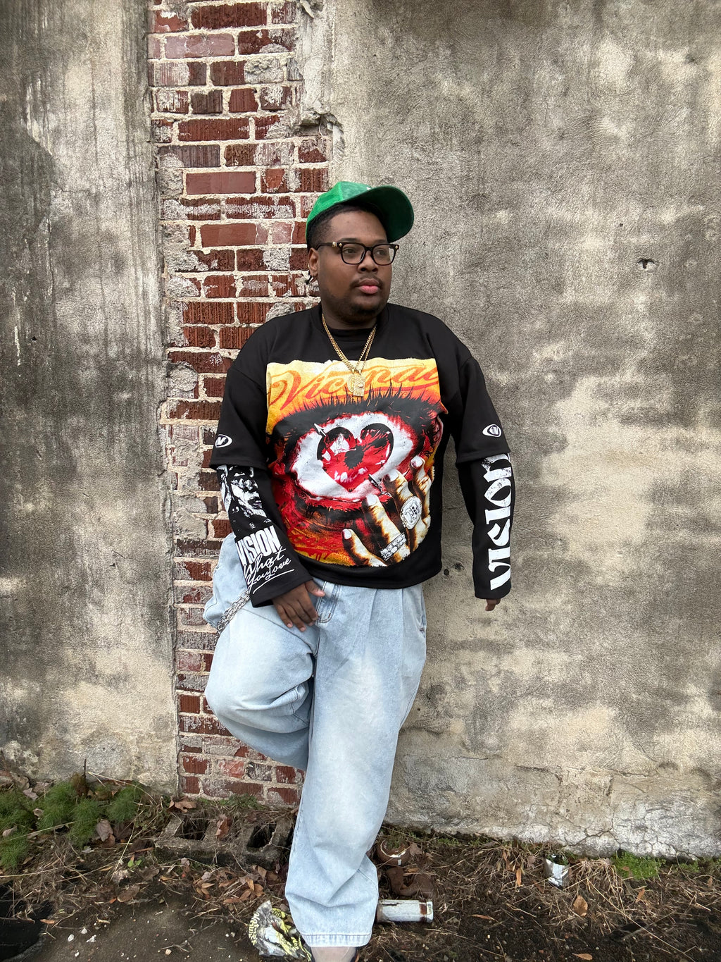 Heart of eye double layer longsleeve